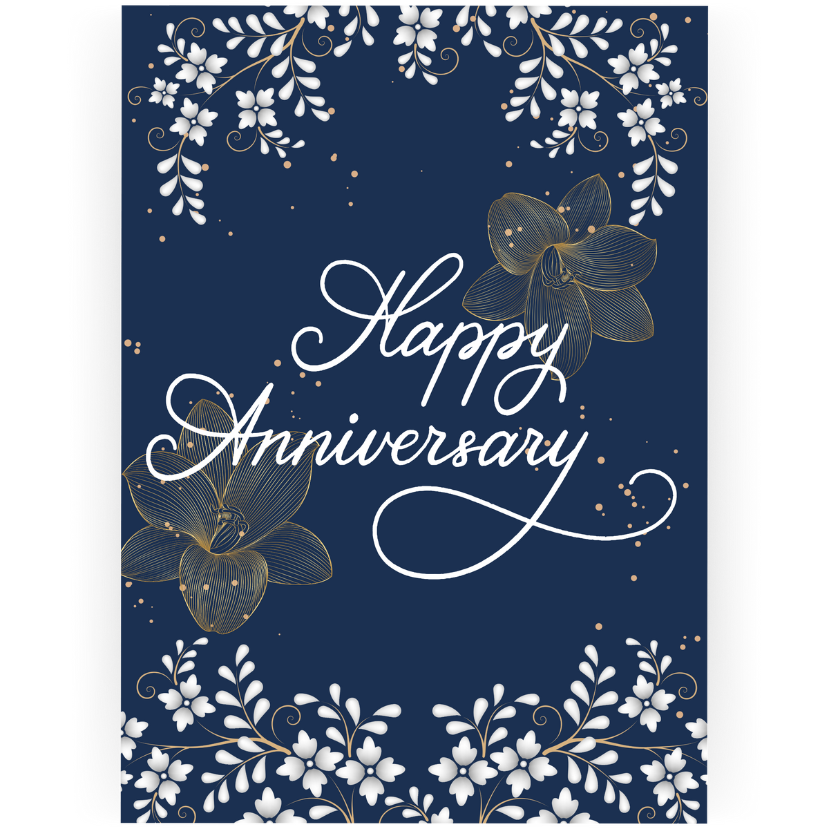 ANY095 - Navy Happy Anniversary Card