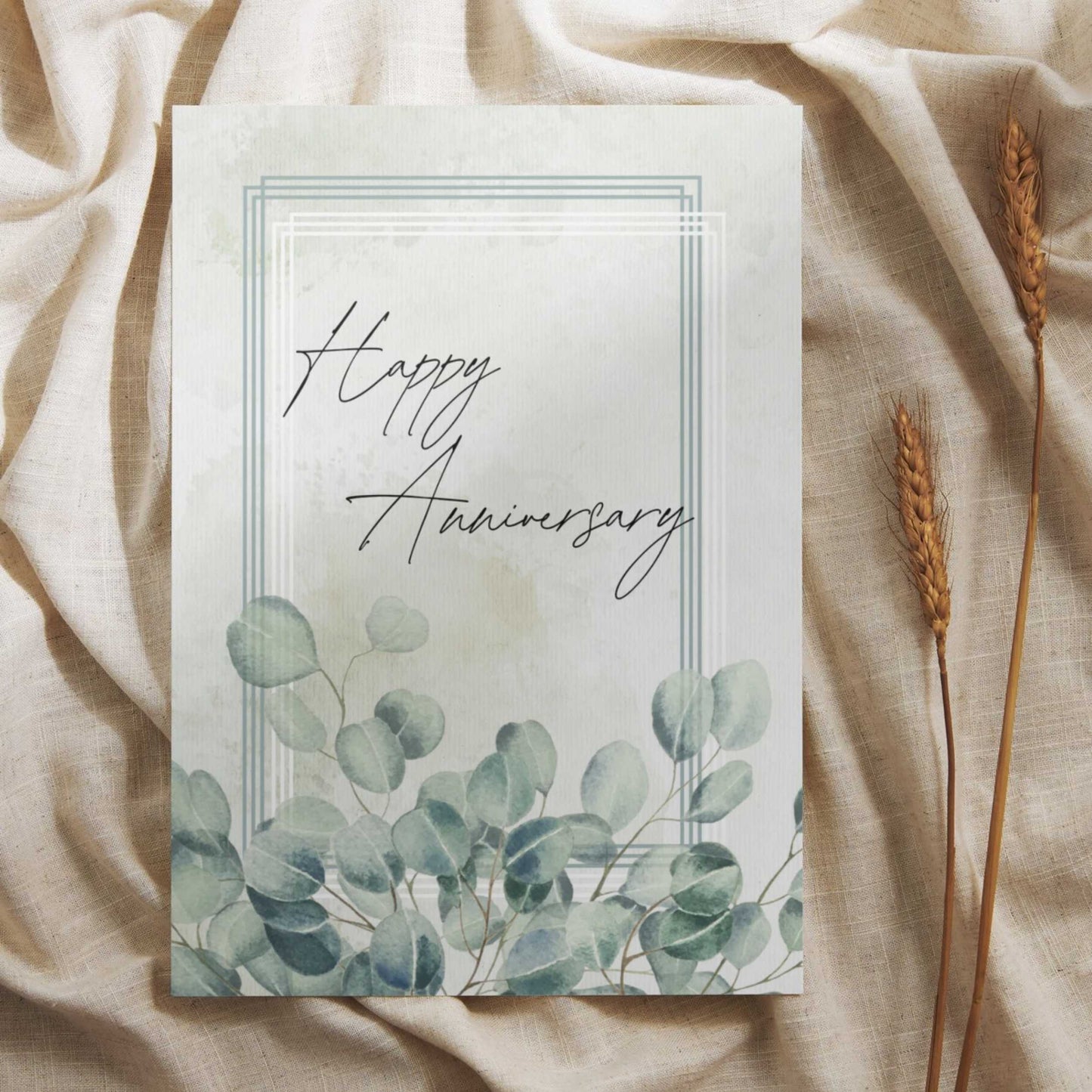 ANY121 - Greenery Happy Anniversary Card