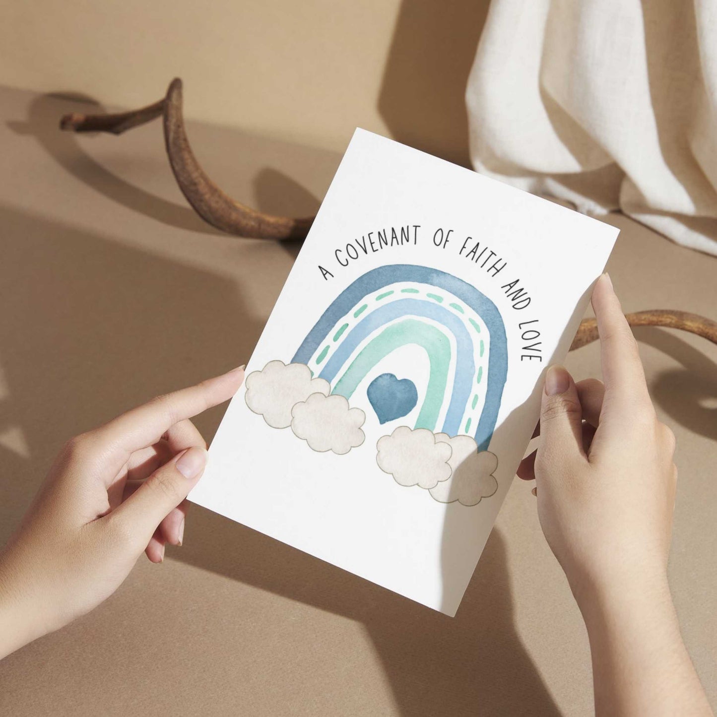 BYD084 - A Covenant of Faith & Love Baby Dedication Card