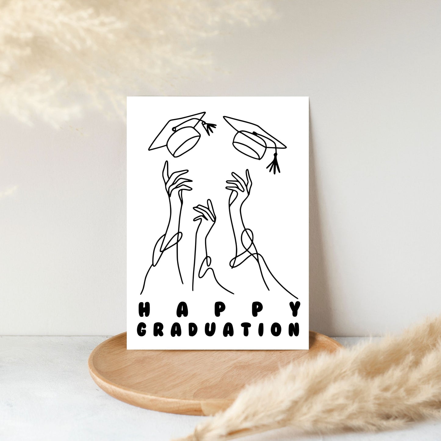 GRA110 - Happy Graduation Line Art Caps