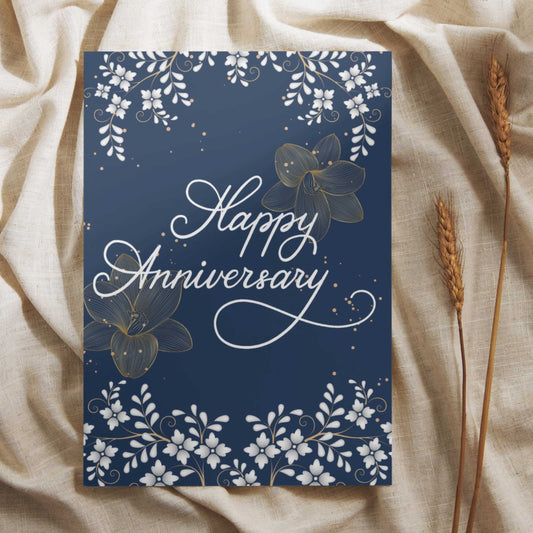ANY095 - Navy Happy Anniversary Card