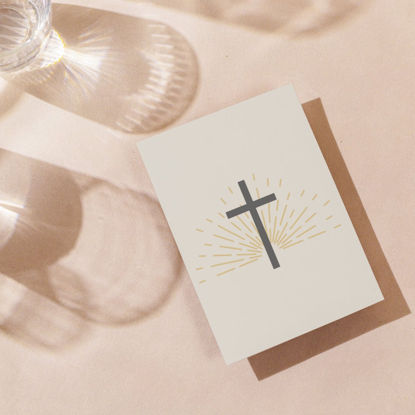 BAP076 - Sunburst Cross Baptism Card