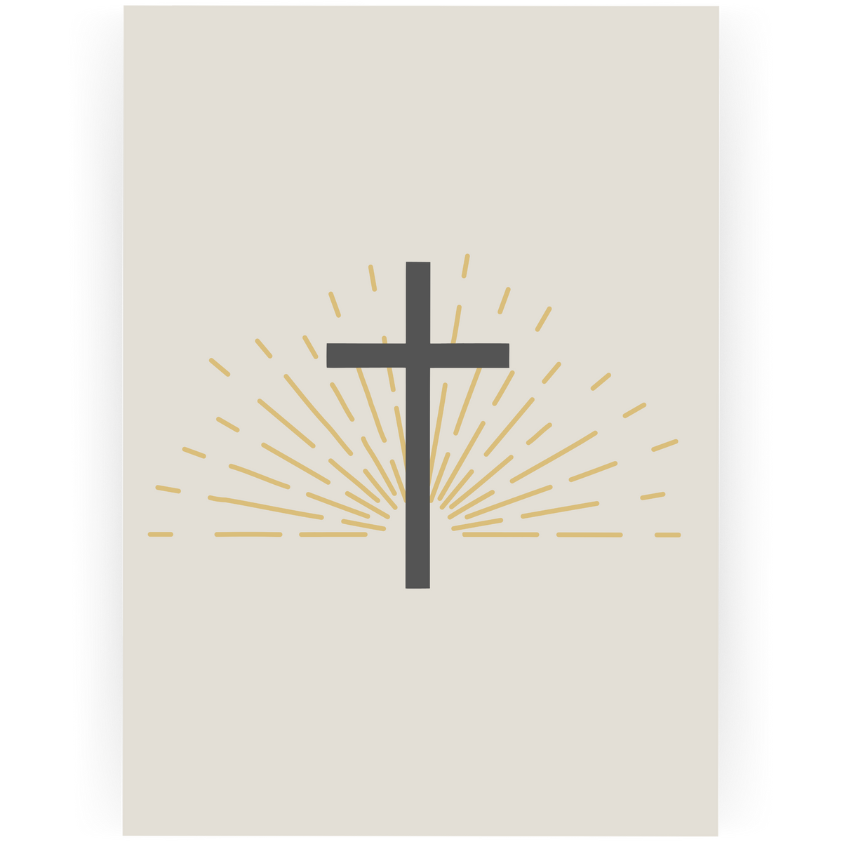 BAP076 - Sunburst Cross Baptism Card