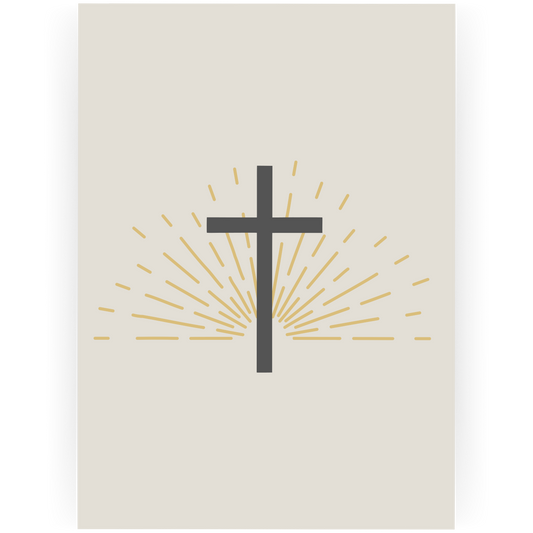 BAP076 - Sunburst Cross Baptism Card