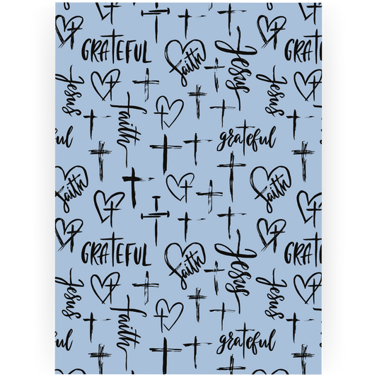 BAP077 - Blue Doodle Baptism Card