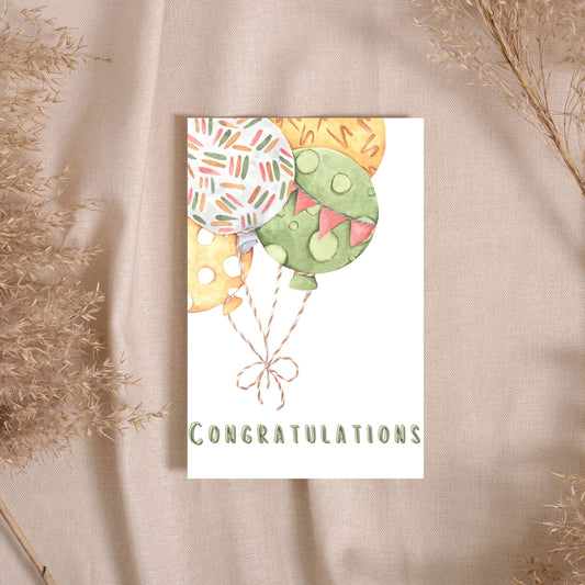 BBY053 - Ballons Congratulations Baby Card
