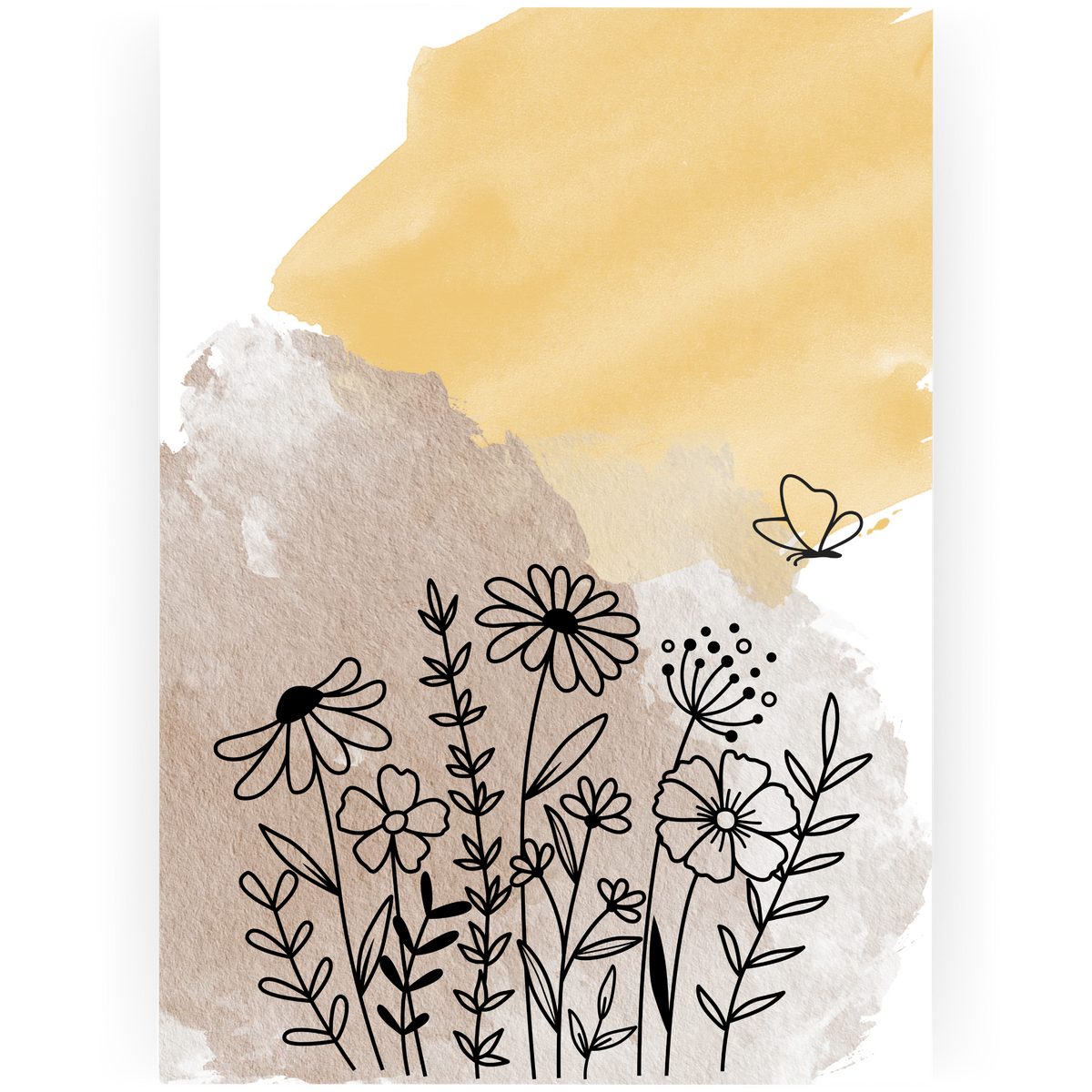 BNC142 - Watercolor Floral Blank