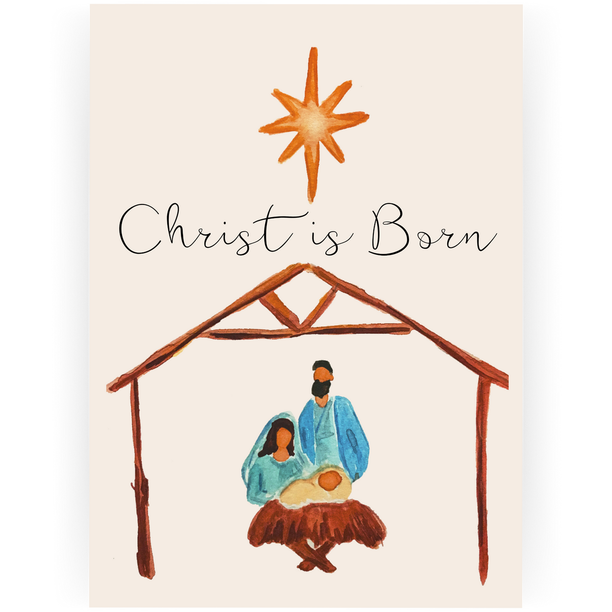 CHR107 - Christ is Born Manger Card