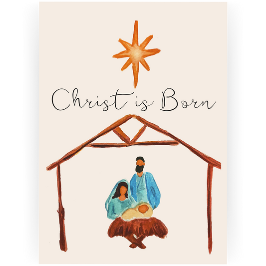 CHR107 - Christ is Born Manger Card