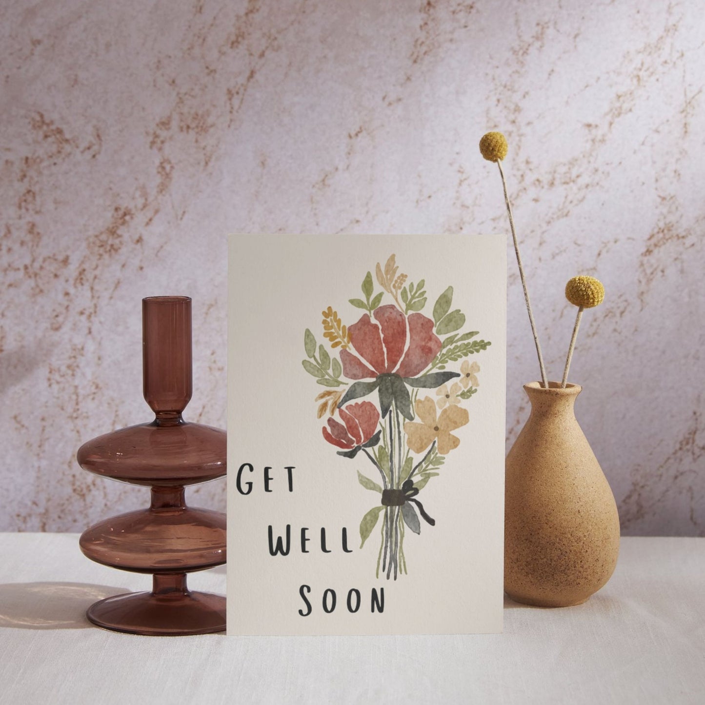 GWS105 - Neutral Bouquet Get Well Soon Card