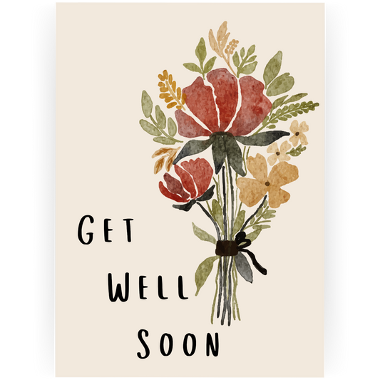GWS105 - Neutral Bouquet Get Well Soon Card