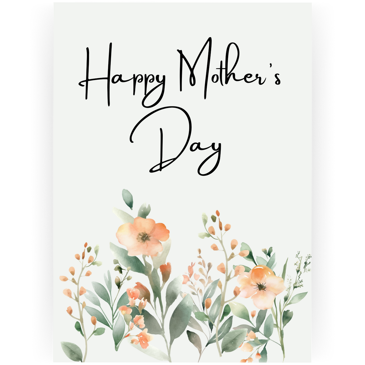 MD115 - Peach Floral Happy Mother's Day Card