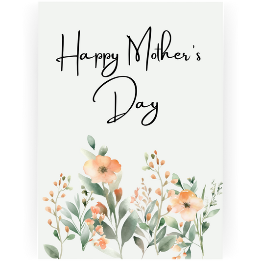 MD115 - Peach Floral Happy Mother's Day Card