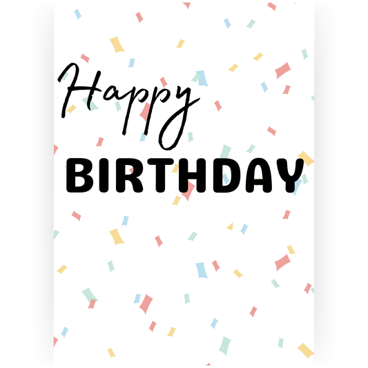 TBD019 - Pastel Confetti Happy Birthday Card (Teen)
