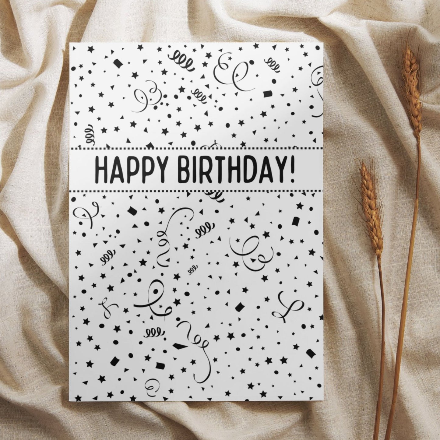 TBD020 - Black Confetti Happy Birthday Card (Teen)
