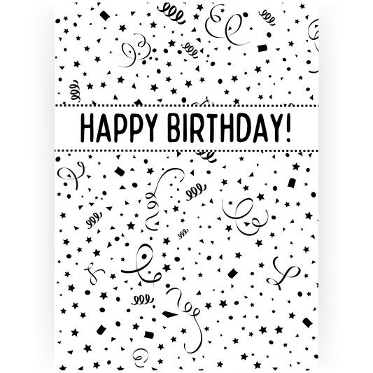 TBD020 - Black Confetti Happy Birthday Card (Teen)
