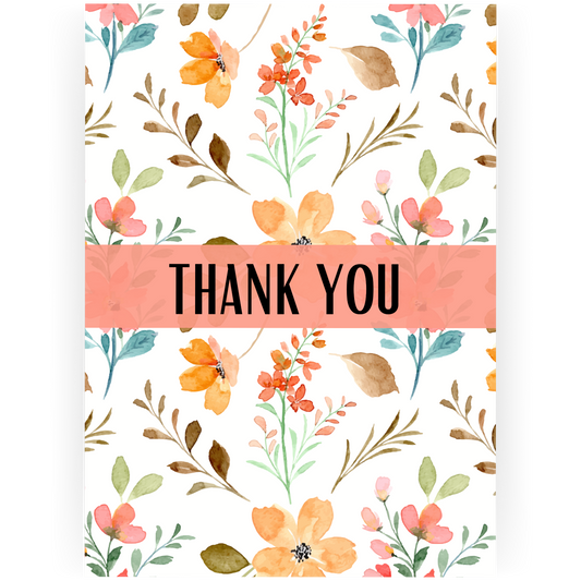 TY044 - Thank You Peach Floral Card