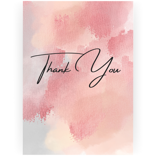 TY048 - Pink Watercolor Thank You Card