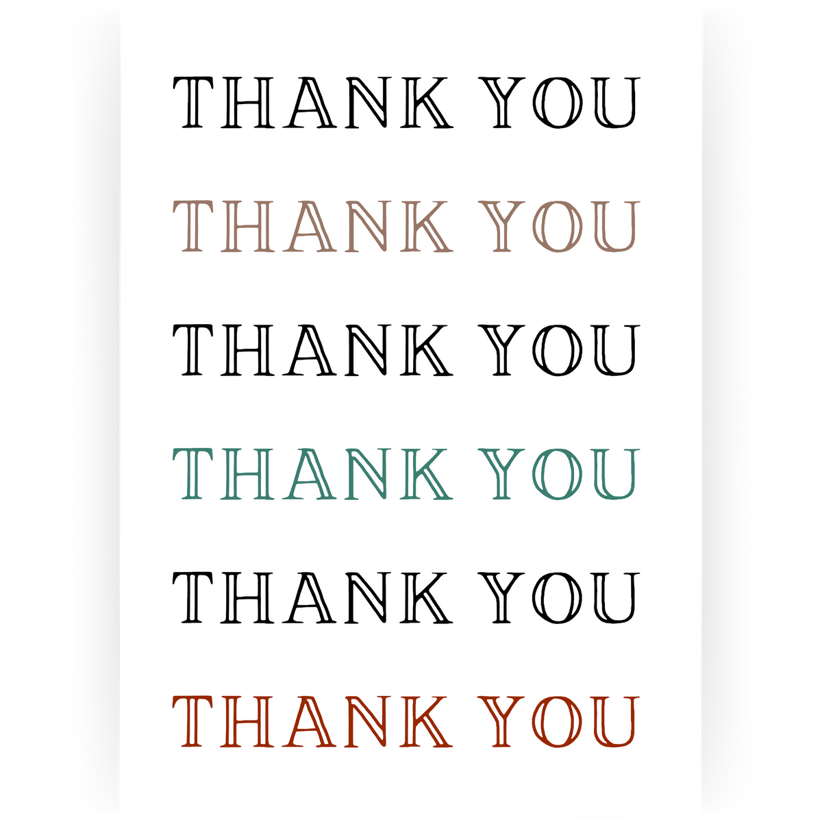 TY052 - Thank You, Thank You, Thank You, Thank You Card