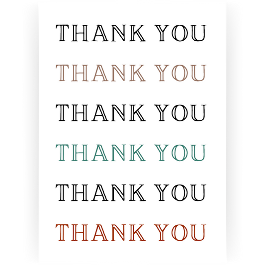 TY052 - Thank You, Thank You, Thank You, Thank You Card