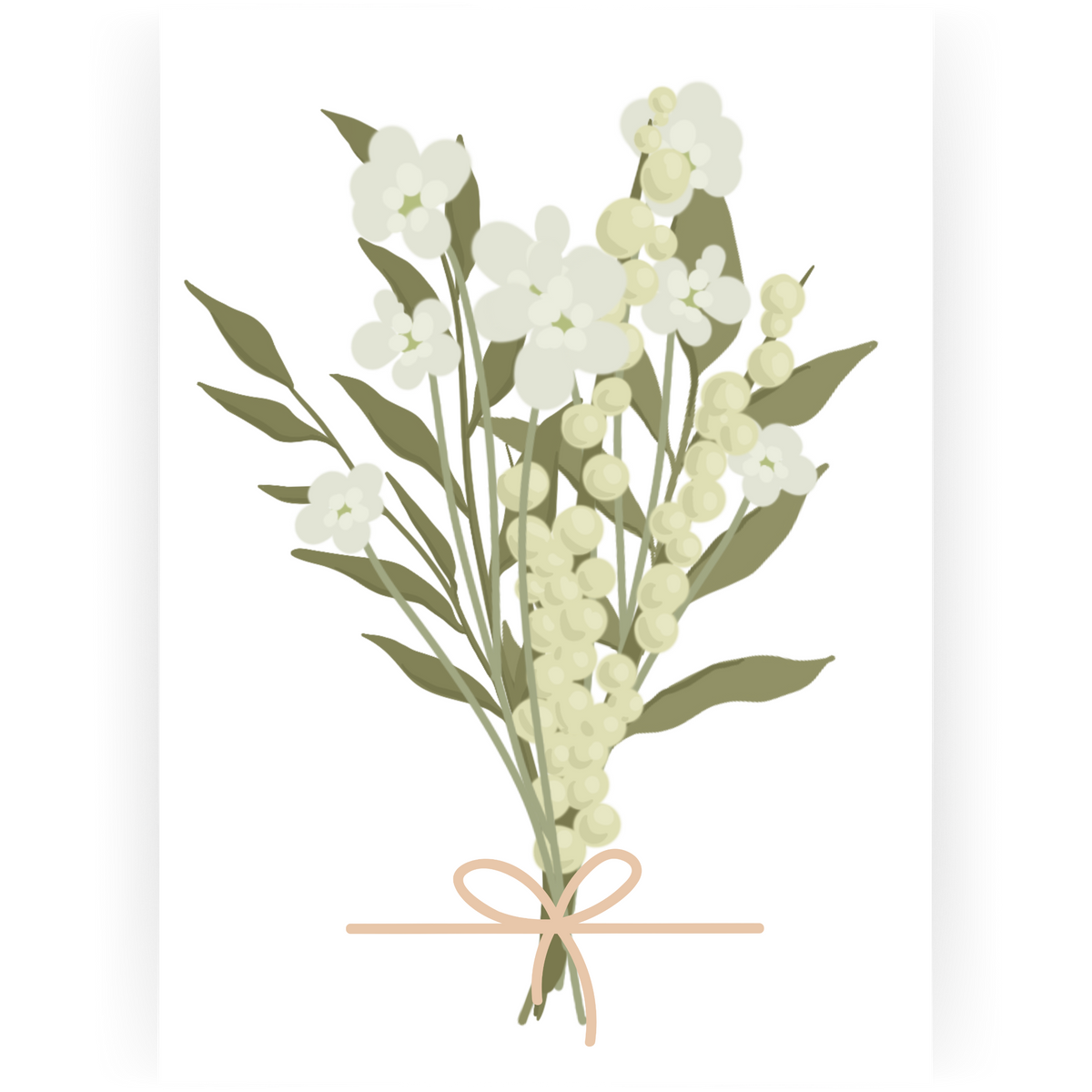 WBD038 - Green Bouquet Happy Birthday Card