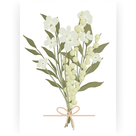 WBD038 - Green Bouquet Happy Birthday Card