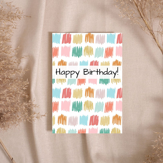 WBD040 - Multicolored Happy Birthday Card