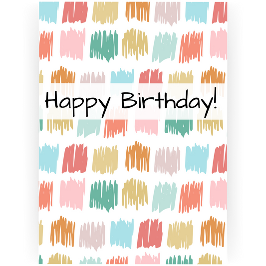 WBD040 - Multicolored Happy Birthday Card