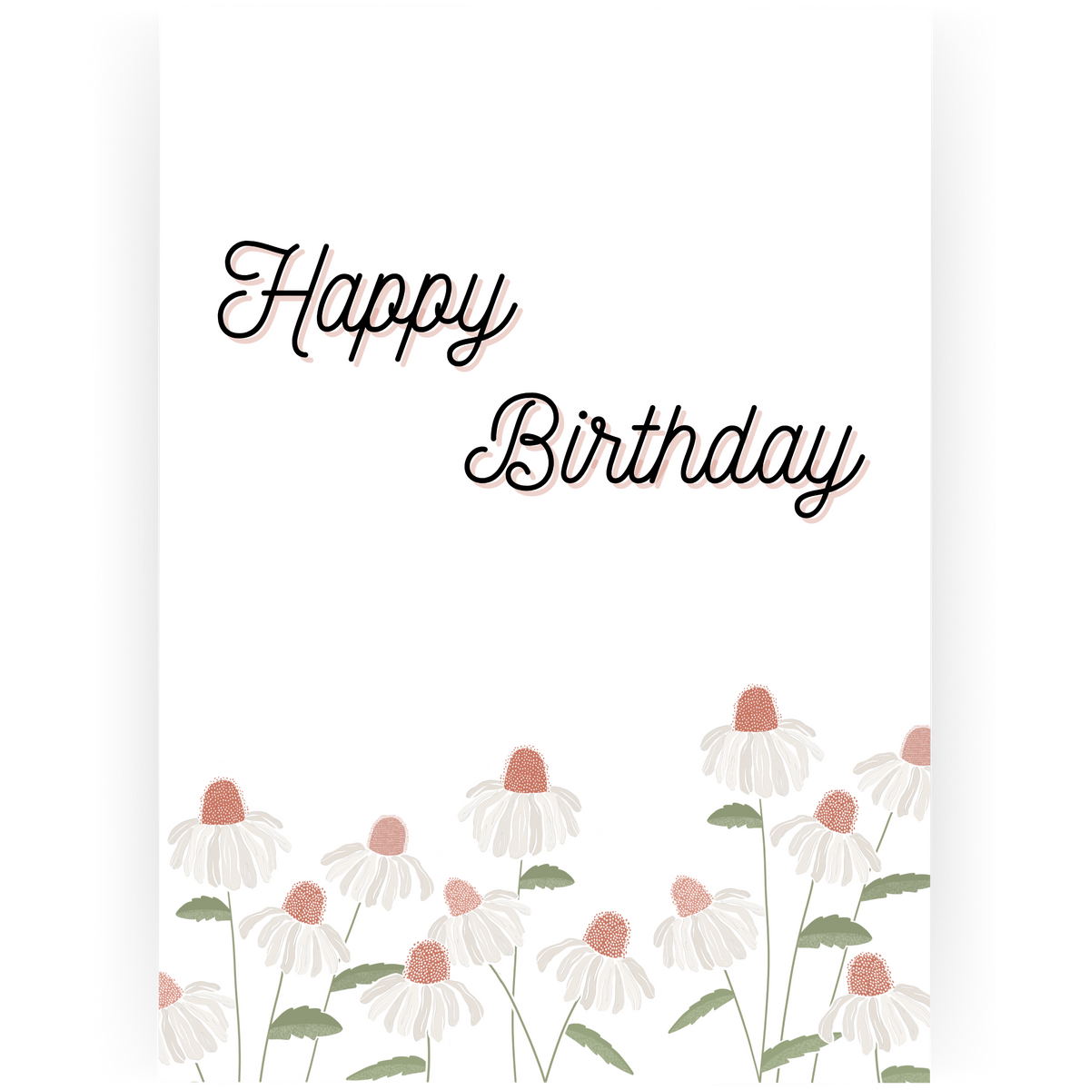 WBD041 - Wild Flower Happy Birthday Card