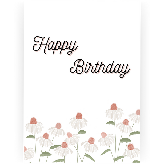 WBD041 - Wild Flower Happy Birthday Card