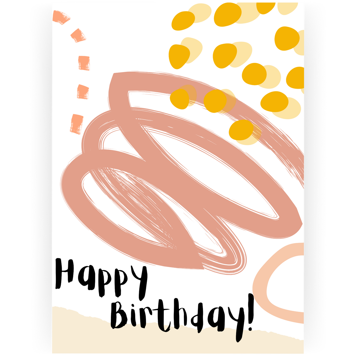WBD043 - Mauve Painted Happy Birthday Card