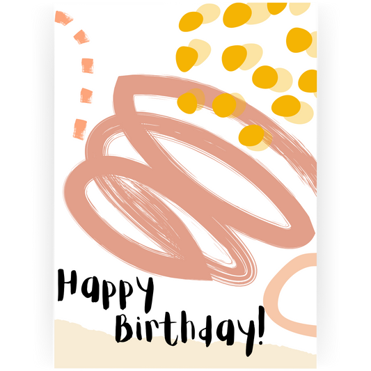 WBD043 - Mauve Painted Happy Birthday Card