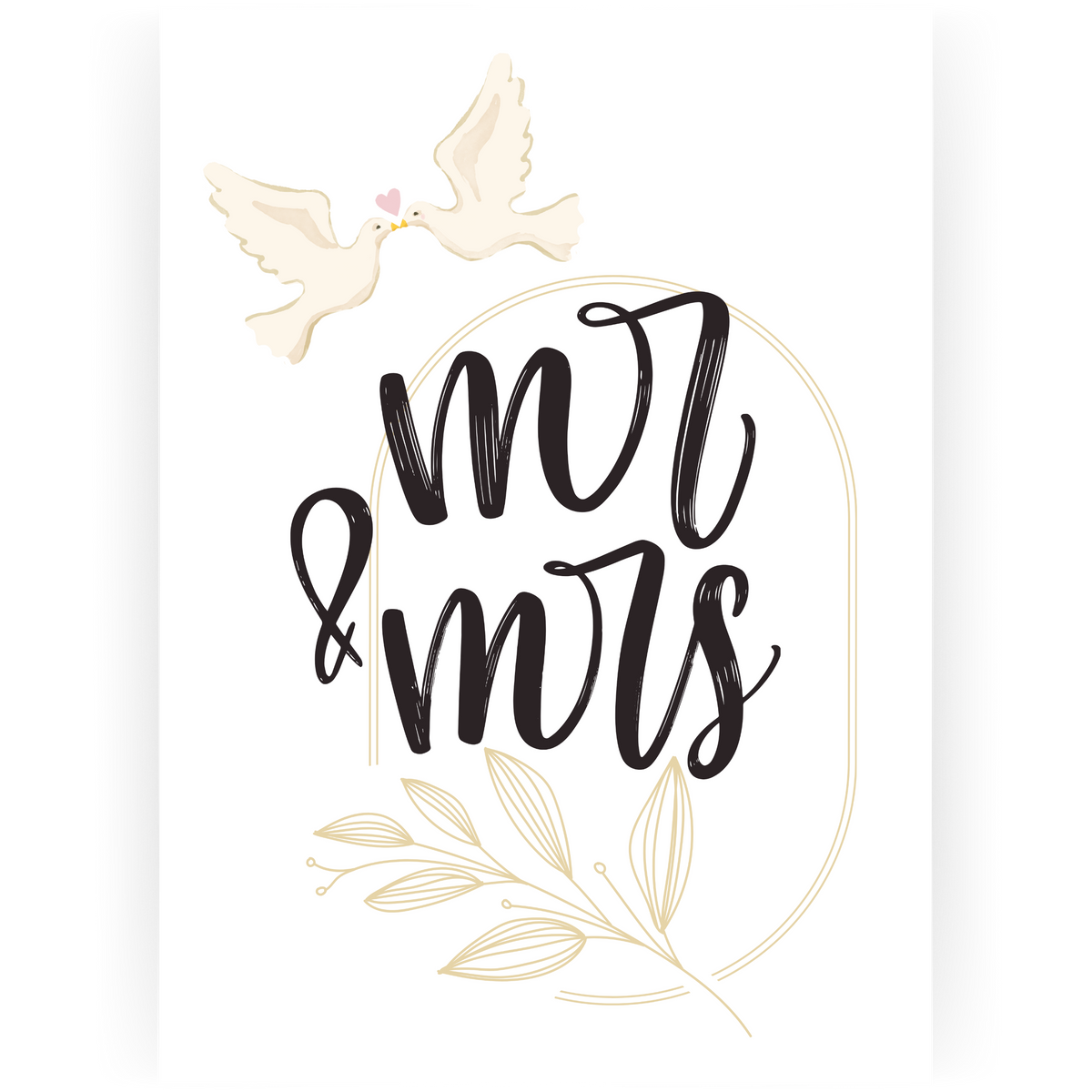 WED088 - Mr & Mrs Dove Wedding Card