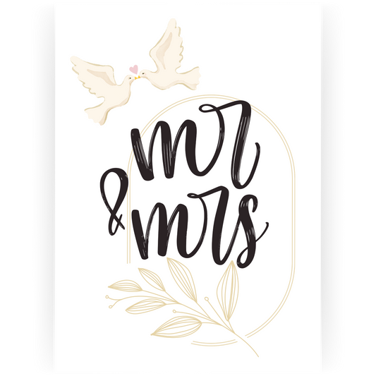 WED088 - Mr & Mrs Dove Wedding Card